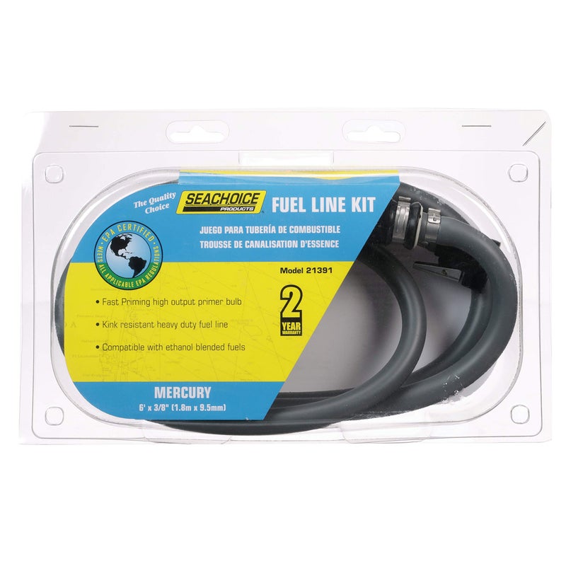 Seachoice Low Permeation Fuel Line Kit with High-Output Primer Bulb, Mercury, 3/8 in. X 6 Ft. - Image 4
